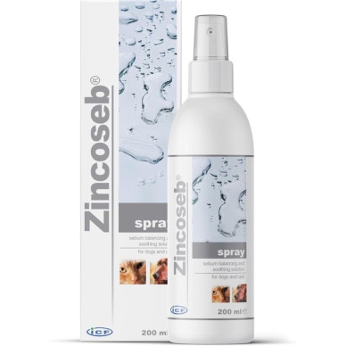 Soluție Topică pentru Calmarea și Echilibrarea Nivelului de Sebum la Câini și Pisici Zincoseb Spray, 200 ml – ICF